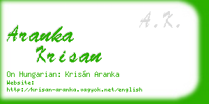 aranka krisan business card