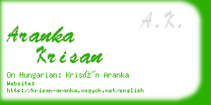 aranka krisan business card